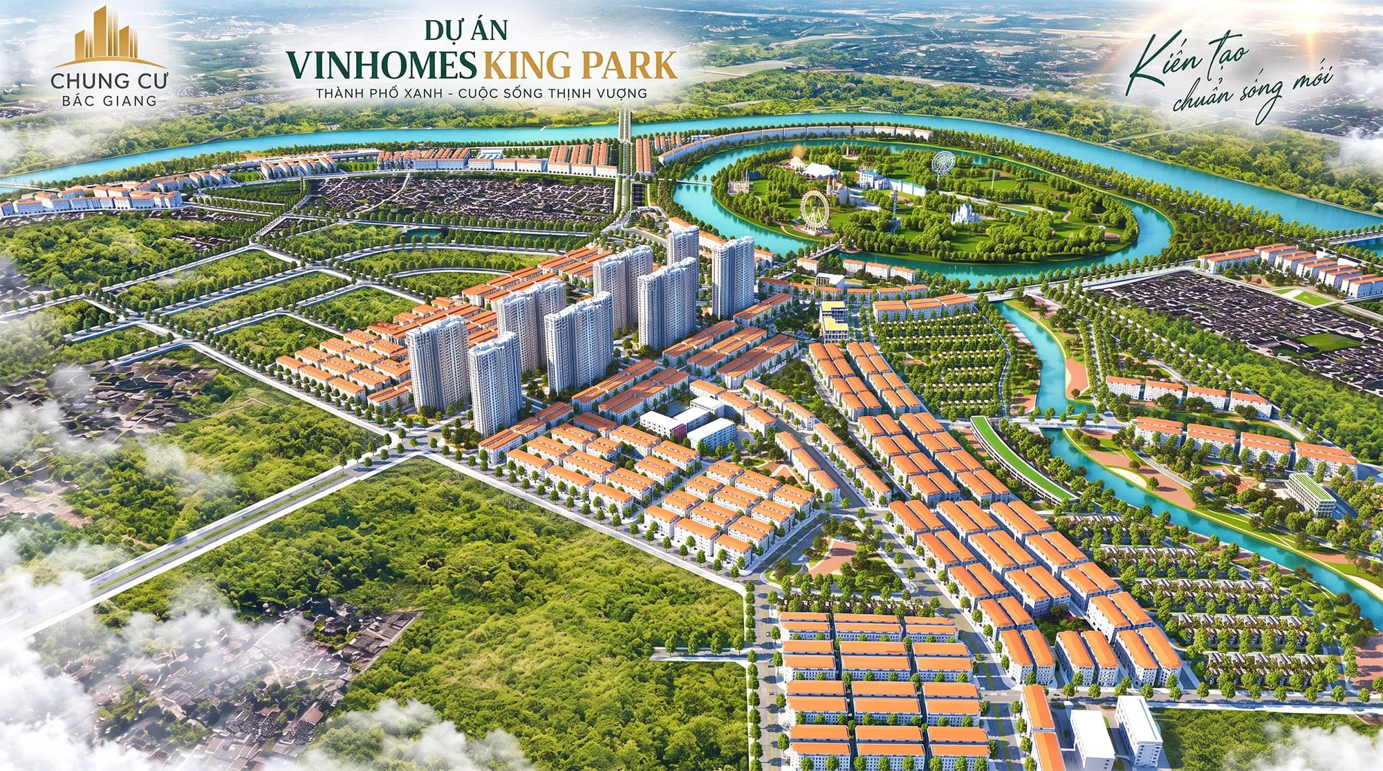 Toàn cảnh dãy thấp tầng dự án Vinhomes Bắc Hồng
